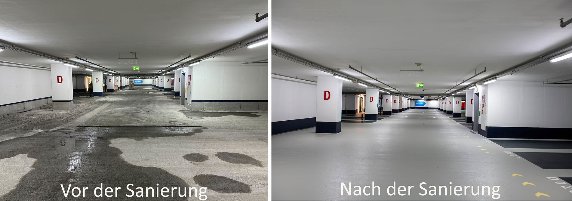 FAAG TECHNIK - Betonsanierung - Sanierung der Bodenplatte einer Tiefgarage mit Hochleistungsbeton